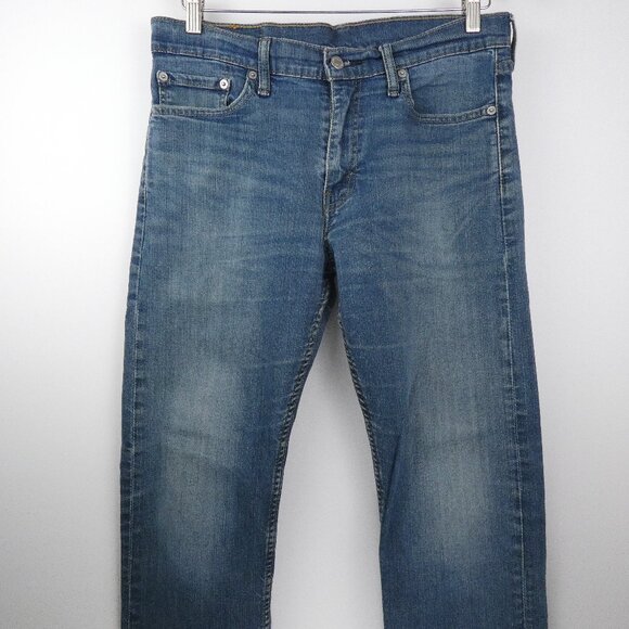 Levis 513 Jeans Mens 32x28 Blue Slim Straight Fit Stretch Denim Pants 98% Cotton - Picture 2 of 16